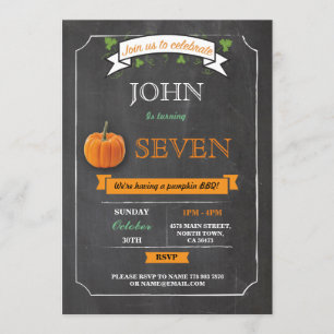 Invitation fête d'anniversaire Citrouille 5e 6e 7e 8e Invitat