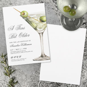 Invitation Fête d'anniversaire Cocktail Martini Adulte