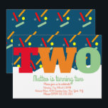 Invitation Fête d'anniversaire colorée aux paillettes arc-en-<br><div class="desc">Cartes d'invitation d'anniversaire avec paillettes arc-en-ciel</div>