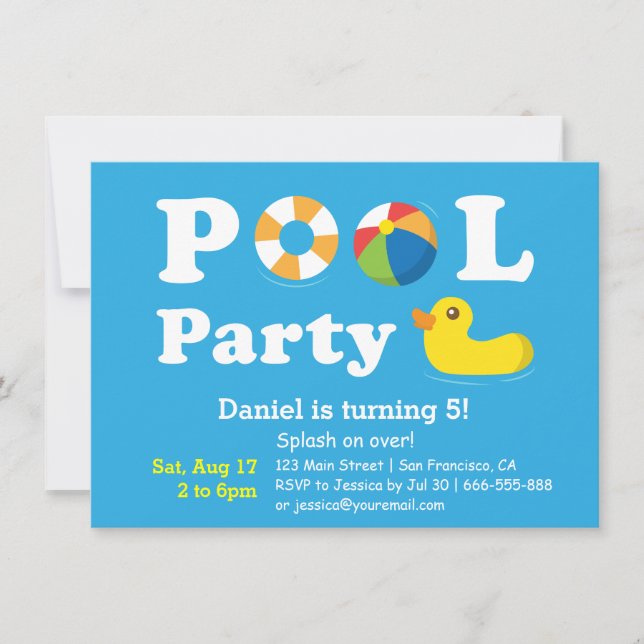 Invitation Fête d'anniversaire colorée avec éclaboussures d'e (Devant)