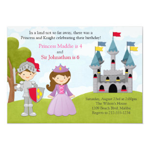 Invitations Faire Part Cartes Anniversaire Chevalier Princesse Zazzle Fr