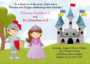 Invitations Faire Part Cartes Anniversaire Chevalier Princesse Zazzle Fr