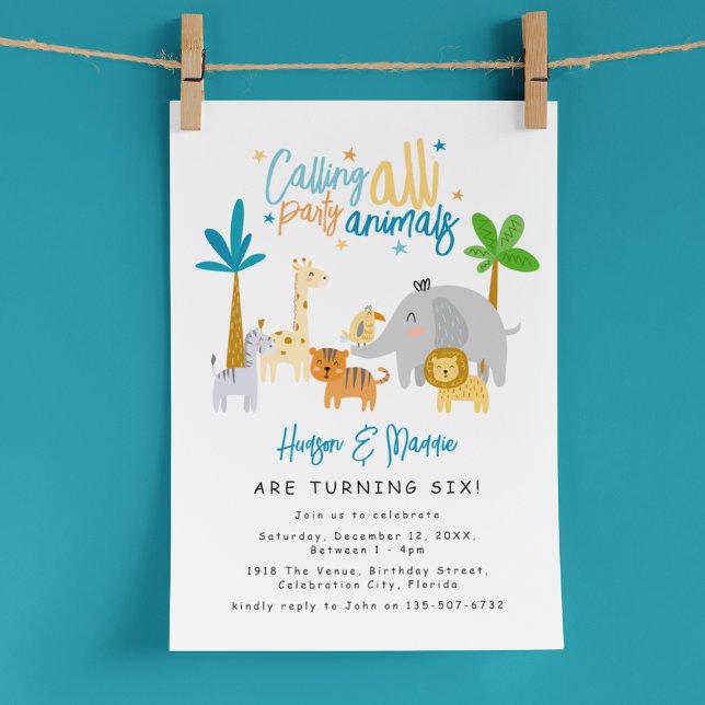 Invitation Fête d'anniversaire commune pour tous les fêtards (Créateur téléchargé)