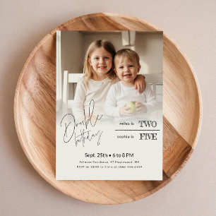 Invitation Fête d'anniversaire conjointe de deux enfants avec