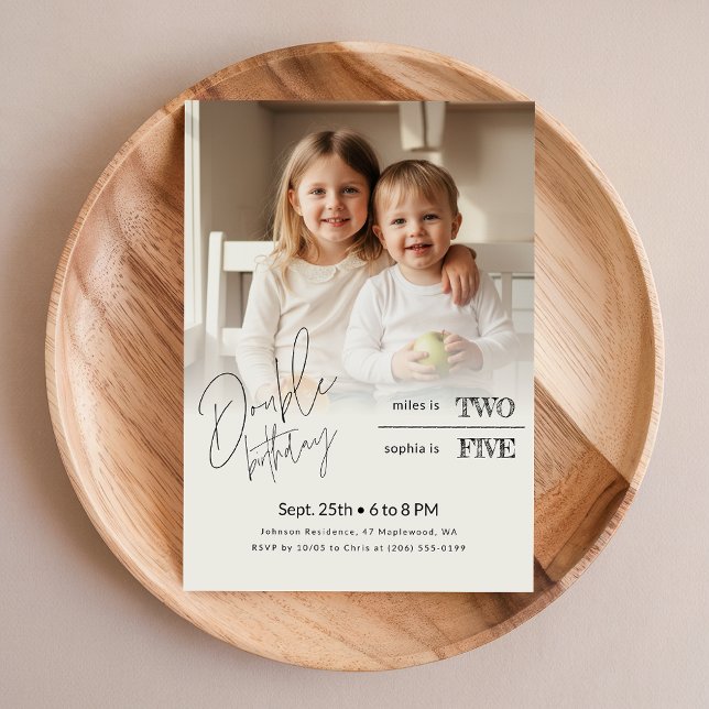 Invitation Fête d'anniversaire conjointe de deux enfants avec (Créateur téléchargé)