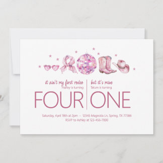 Invitation Fête d'anniversaire conjointe - Thème de cowgirl d