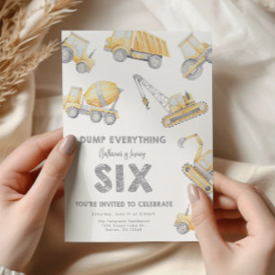 Invitation Fête d'anniversaire Construction 6ème SIX