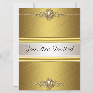 Invitation Fête d'anniversaire couleur or