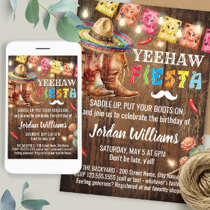 Invitation Fête d'anniversaire Cowboy Fiesta Western Country