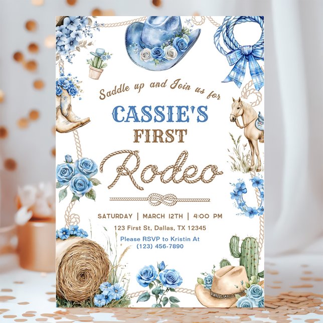 Invitation Fête d'anniversaire Cowboy Wild West 1er Ranch Rod (Créateur téléchargé)