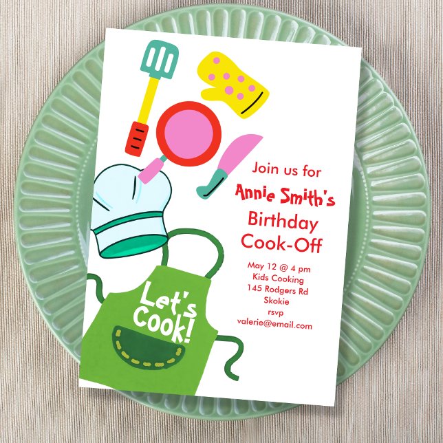 Invitation Fête d'anniversaire : Cuisinez ! (Créateur téléchargé)