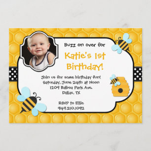 Invitation Fête d'anniversaire d'abeille