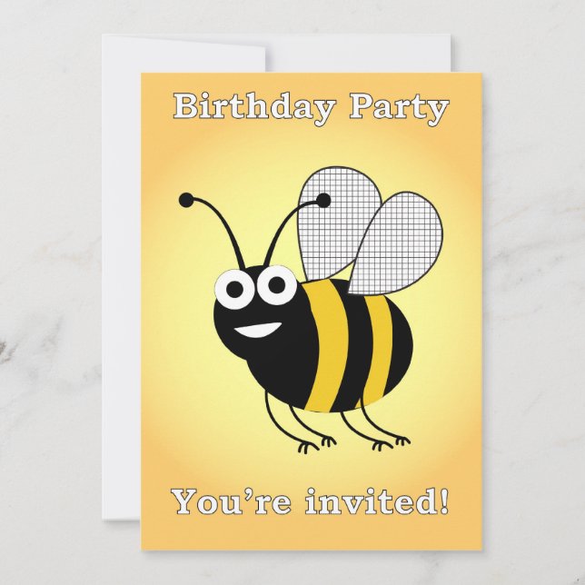 Invitation fête d'anniversaire d'abeilles (Devant)
