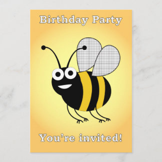 Invitation fête d'anniversaire d'abeilles