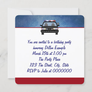 Invitation Fête d'anniversaire d'agent de police