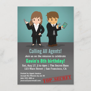 Invitation Fête d'anniversaire d'agent secret