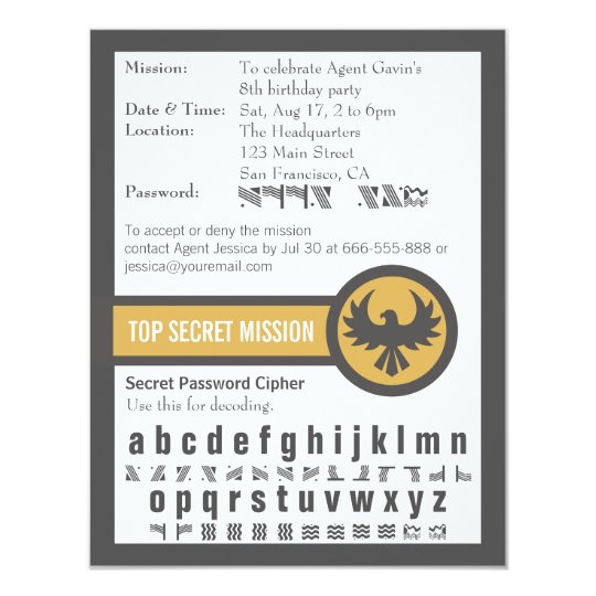 Invitation Fete D Anniversaire D Agent Secret De Mot De Passe Zazzle Fr