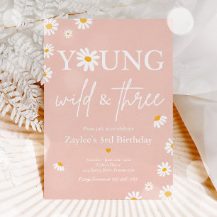 Invitation Fête D'Anniversaire Daisy Bohmian Young Wild Et Tr