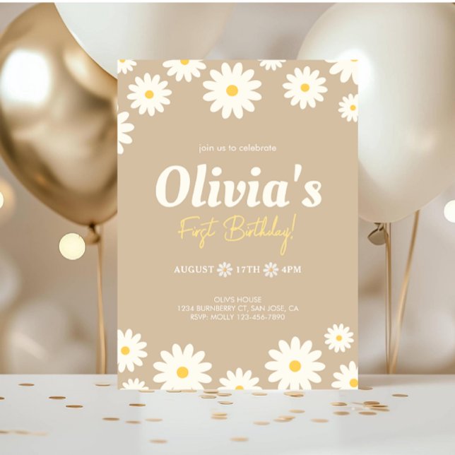 Invitation Fête d'anniversaire Daisy Girl (Créateur téléchargé)