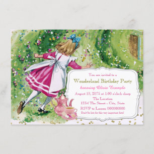 Invitation Fête d'anniversaire d'Alice au pays des merveilles