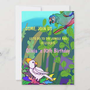 Invitation Fête d'anniversaire dans la jungle