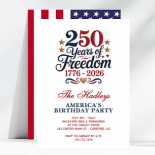 Invitation Fête d'anniversaire dans le jardin pour les 250 an