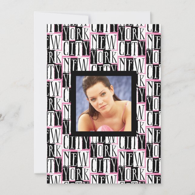 Invitation Fête d'anniversaire dans le modèle photo de New (Dos)