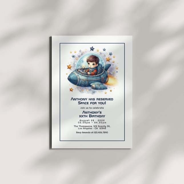 Invitation Fête d'anniversaire dans l'espace : une célébratio (Out-of-This-World Celebration Space Birthday Party Invitation)