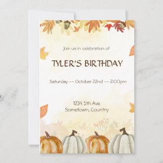 Invitation Fête d'anniversaire d'automne