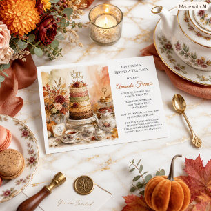 Invitation Fête d'anniversaire d'automne élégante 