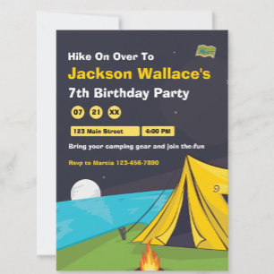 Invitation Fête d'anniversaire d'aventure en plein air sur le