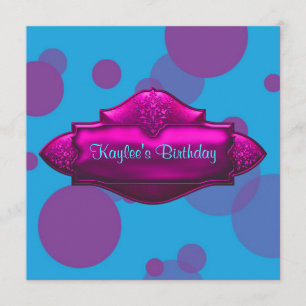 Invitation Fête d'anniversaire de 10 ans pour filles Bulles d