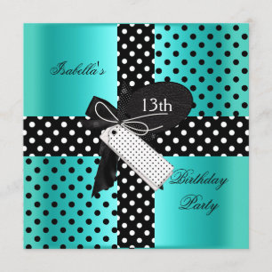 Invitation Fête d'anniversaire de 13 ans adolescentes
