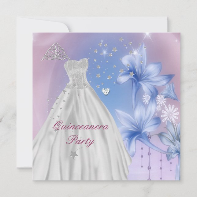 Invitation Fête d'anniversaire de 15 ans pour Quinceanera (Devant)