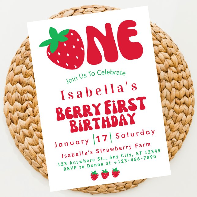 Invitation Fête d'anniversaire de 1 an de la première fille a (Créateur téléchargé)