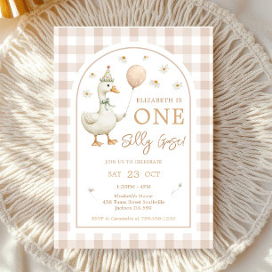 Invitation Fête d'anniversaire de 1 an de One Silly Goose