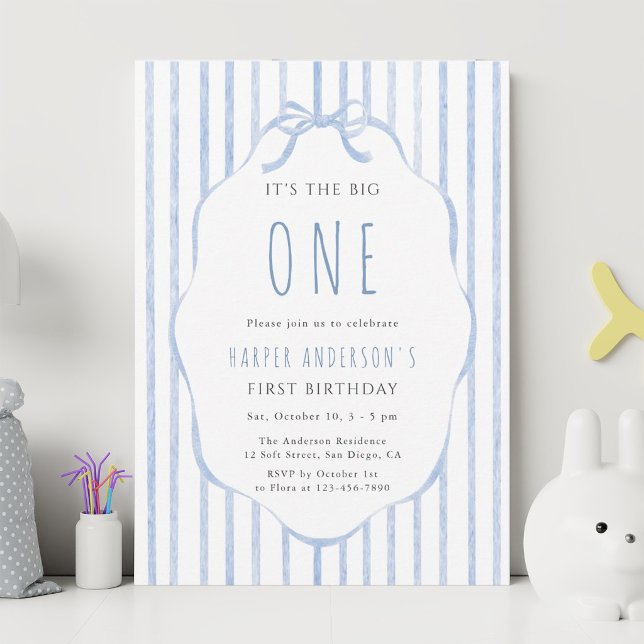 Invitation Fête d'anniversaire de 1 an pour bébé garçon aux r (Créateur téléchargé)