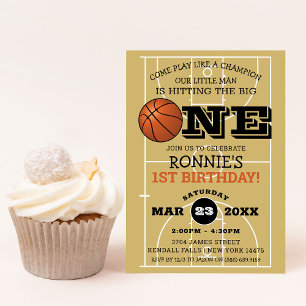 Invitation Fête d'anniversaire de 1 an pour des enfants cools