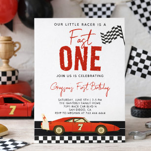 Invitation Fête d'anniversaire de 1 an pour garçon - Fast One