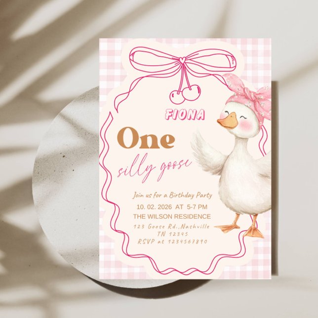Invitation Fête d'anniversaire de 1 an pour une douce fille,  (Créateur téléchargé)