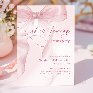 Invitation Fête d'anniversaire de 20 ans de filles à l'arc en