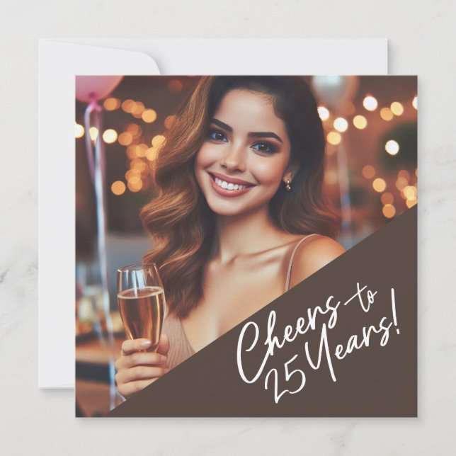Invitation Fête d'anniversaire de 25 ans (Devant)