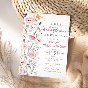 Invitation Fête d'anniversaire de 2 ans de notre petite fille