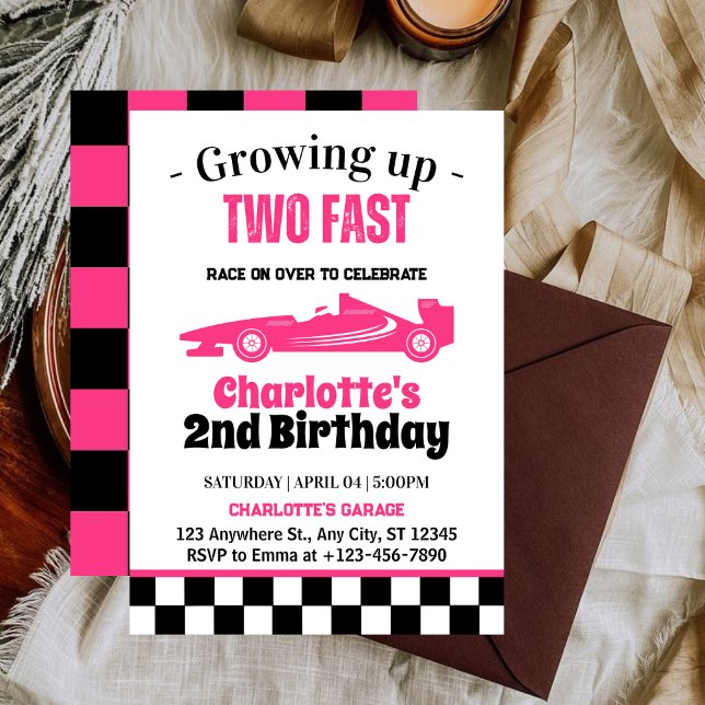 Invitation Fête d'anniversaire de 2 ans de Two Fast Girl (Créateur téléchargé)