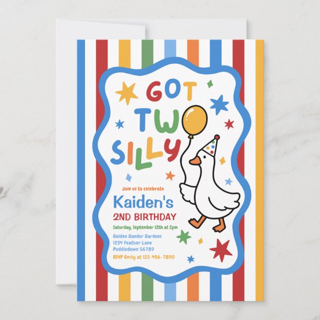 Invitation Fête d'anniversaire de 2 ans pour garçon aux deux  (Devant)