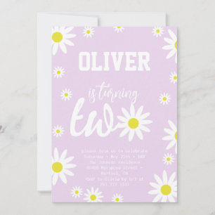 Invitation Fête d'anniversaire de 2 ans sur le thème Daisy ne