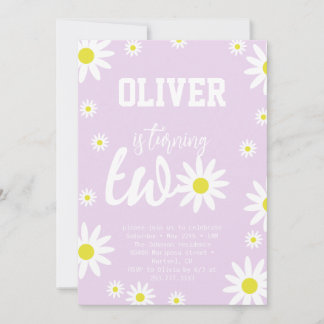 Invitation Fête d'anniversaire de 2 ans sur le thème Daisy ne