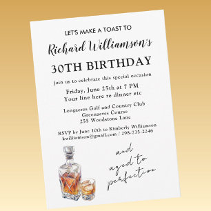 Invitation Fête d'anniversaire de 30 ans élégante et raffinée