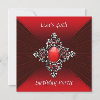 Invitation Fête d'anniversaire de 40 ans de femme en velours
