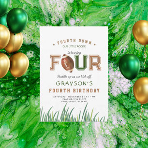 Invitation Fête d'anniversaire de 4 ans Huddle Up Football